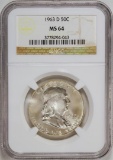1963-D Franklin Half Dollar Coin NGC MS64