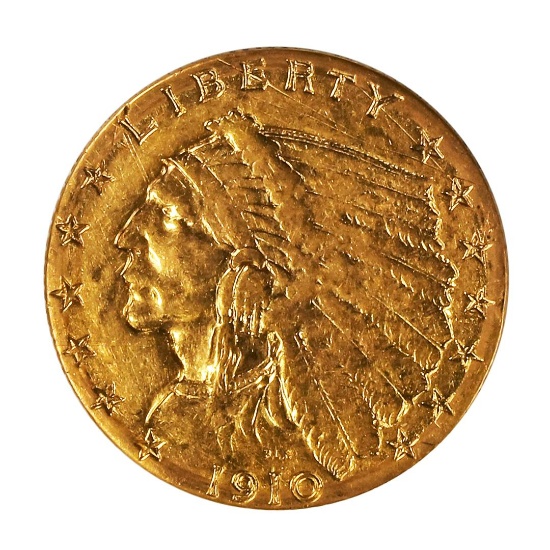1910 $2.5 Indian Head Quarter Eagle Gold Coin C