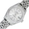 Rolex Quickset Silver Index 18K Gold Diamond Bezel Datejust Wristwatch 26MM