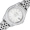 Rolex Stainless Steel Silver Index Diamond Bezel Oyster Perpetual Watch