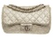 Chanel Silver Crinkle Flap Shoulder Bag