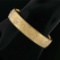 Antique 10K Gold Filled Hand Etched Detailed Textured Hinge Open Bangle Bracelet