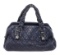 Chanel Navy Blue Lambskin Lady Braid Bowler Purse Shoulder Bag