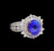 14KT Two-Tone Gold 3.15 ctw Tanzanite and Diamond Ring