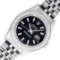 Rolex Quickset Stainless Steel Black Index & Diamond Datejust Wristwatch