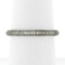 New 14K White Gold .85 ctw Diamond 2.30mm Domed 3 Row Eternity Wedding Band Ring