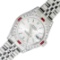 Rolex Ladies Quickset Silver Index Diamond Lugs & Ruby Datejust Wristwatch