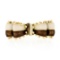 Vintage Tiffany & Co. 18K Gold Brown & White Enamel Double Ribbon Bow Brooch Pin