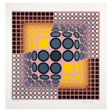 Pink Composition by Vasarely (1908-1997)