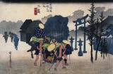 Hiroshige Travellers Passing a Shrine