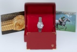Rolex Stainless Steel White Roman And Gold Diamond Bezel Oyster Perpetual With B