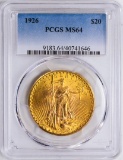 1926 $20 St. Gaudens Double Eagle Gold Coin PCGS MS64