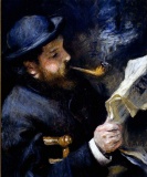 Renoir - Claude Monet Reading A Newspaper