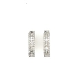 1.87 ctw Diamond Hoop Earrings - 14KT White Gold