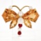 Vintage 18K Gold Marquise & Custom Cut Citrine Pearl Coral Butterfly Brooch Pin