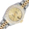 Rolex Ladies 2T Quickset Champagne Diamond Lugs Datejust Wristwatch