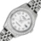 Rolex Ladies Quickset White Arabic Diamond Datjust Wristwatch 26MM