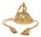 Chanel Vintage Gold Leather Tassel Frame Waist Bag
