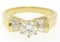 14k Yellow Gold 0.91 ctw Round Diamond Solitaire Channel Baguette Engagement Rin