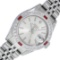 Rolex Stainless Steel Quickset Silver Index Diamond And Ruby Date Watch 26MM