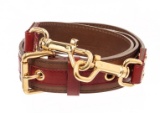Louis Vuitton Brown Red Leather Aviator Strap