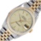 Rolex Mens Datejust 36 Champagne Linen Index Yellow Gold Fluted Wristwatch