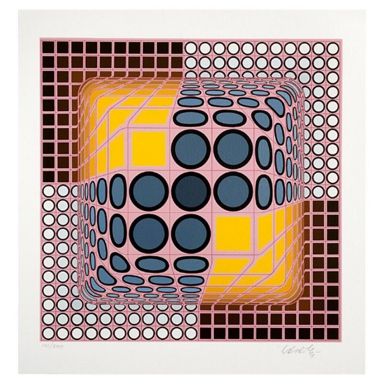 Pink Composition by Vasarely (1908-1997)