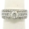 14K White Gold 1.39 ctw Prong Round & Channel Princess Diamond Engagement Ring