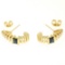 14k Yellow Gold .62 ctw Channel Set Square Sapphire Bar Set Diamond Cuff Earring