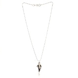 Chanel Vintage Black Silver Resin & Metal Coco Mademoiselle Pendant Necklace