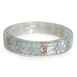 Chanel Crystal Lucite Floral Sequin Bangle