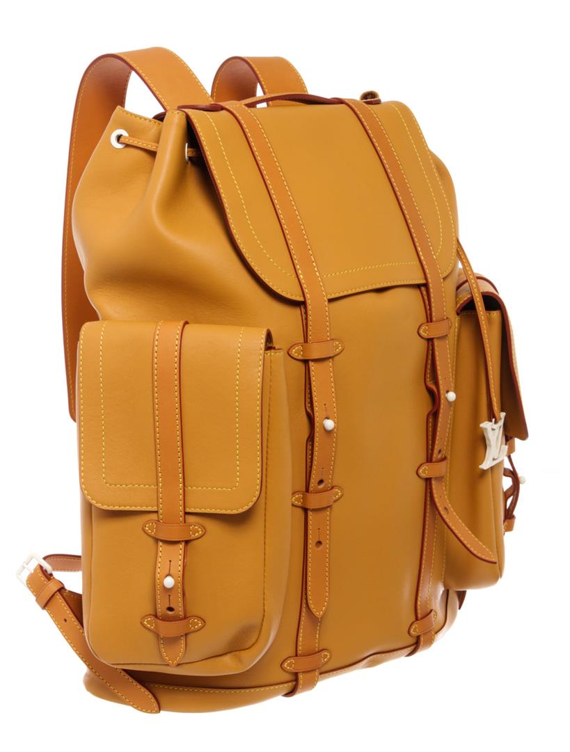 Christopher backpack leather bag Louis Vuitton Brown in Leather