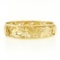 14K Yellow Gold Open Detailed Textured Seashell Nautical Themed Bangle Bracelet