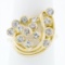 14k Yellow Gold 1.30 ctw Bezel Diamond Open Wire Work Tiered Swirl Cocktail Ring