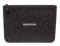 Balenciaga Black Glitter Leather Logo-Print Zipped Clutch