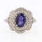 1.83 ctw UNHEATED Purple Sapphire and 0.89 ctw Diamond Platinum Ring (GIA CERTIF