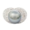 12.0mm Tahitian Pearl and 1.96 ctw Diamond 14KT White Gold Ring