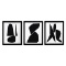 Dorog, Donan, et Kandahar de la serie Etres Ou Fantomes (Triptych) by Vasarely (