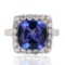 4.76 ctw Tanzanite and 0.79 ctw Diamond 18K White Gold Ring