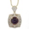 11.92 ctw Amethyst and 2.26 ctw Sapphire Pendant/Necklace