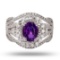 2.21 ctw Purple Sapphire and 0.83 ctw Diamond Platinum Ring (GIA CERTIFIED)