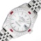 Rolex Ladies Quickset Silver Index Diamond & Ruby Datejust Wristwatch