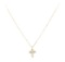 0.18 ctw Diamond Cross Pendant with Chain - 14KT Yellow and White Gold