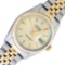 Rolex Mens 2T Champagne Index Datejust Wristwatch With Jubilee Band