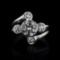 2.55 ctw CENTER Diamond 18K White Gold Ring (3.55 ctw Diamonds)