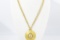 Versace Gold-tone Round Medusa Pendant Necklace