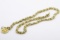 Chanel Gold-tone Metal Woven Chain and Beige Leather CC Charm Belt