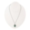 9.50 ctw Emerald and 0.90 ctw White Topaz 925 Silver Pendant/Necklace