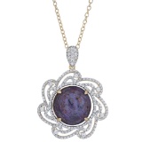 63.46 ctw Purple Sapphire and 4.37 ctw White Sapphire Pendant