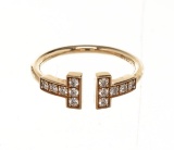 Tiffany & Co Gold T Wire Diamond Ring 4.5